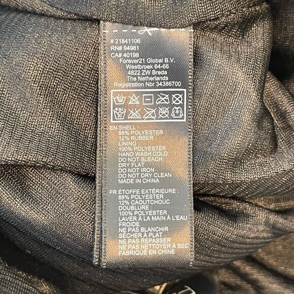 Forever 21 Striped Sequin Bandeau Tube Top Black Silver Strapless S - Picture 4 of 5